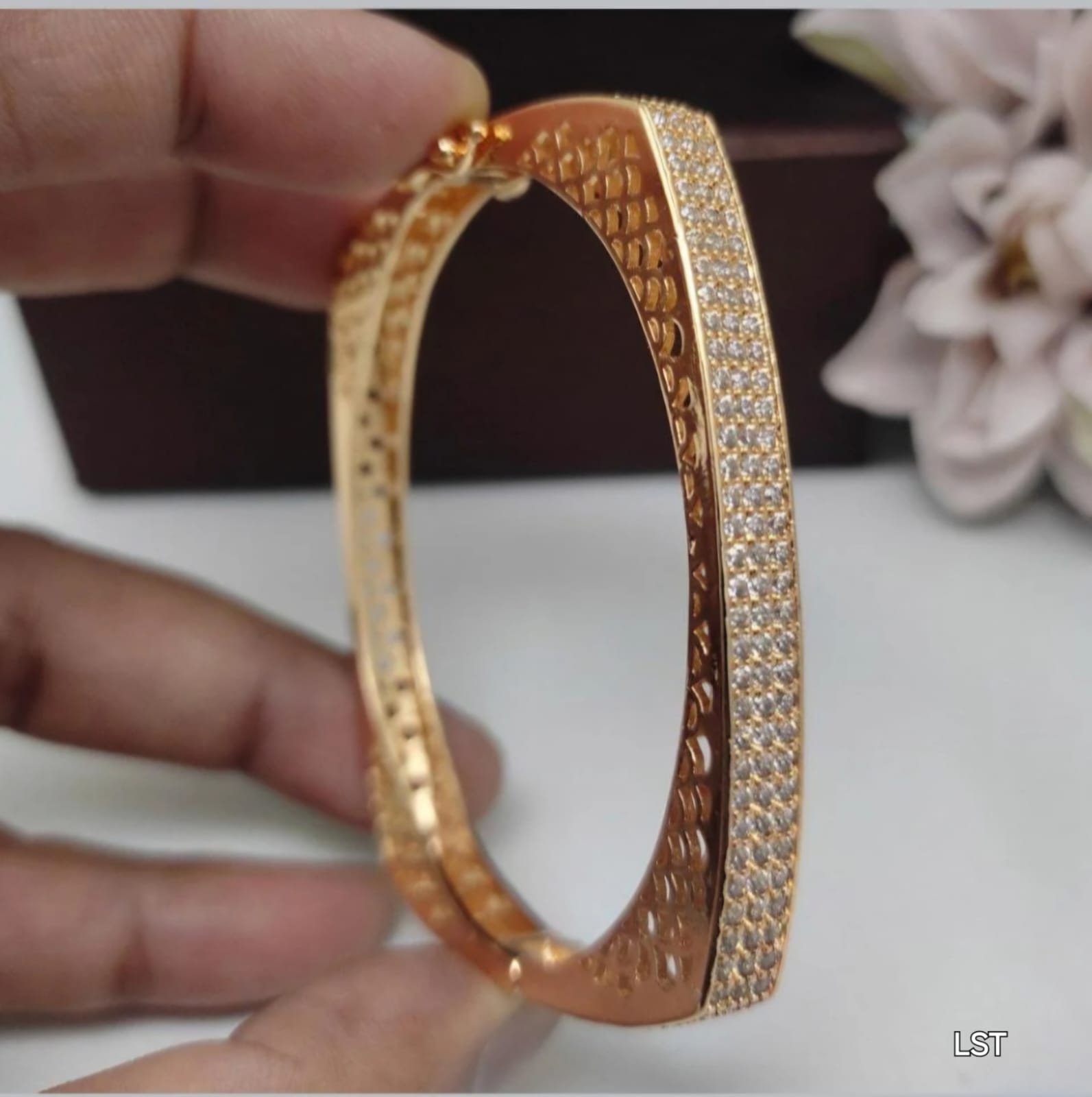 Gold Plated Square-Shaped Bracelet For Women and Girls